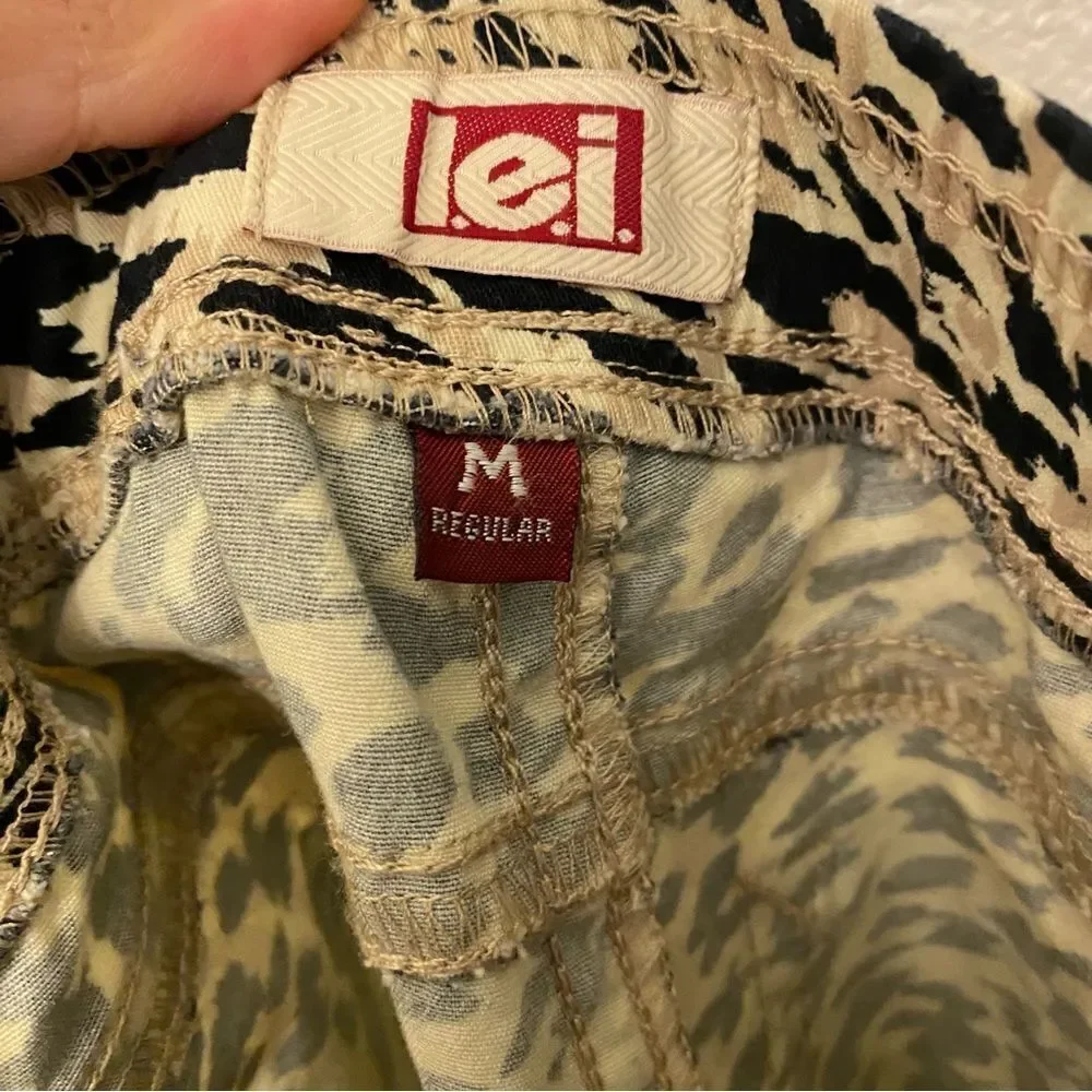 L.E.I. Animal cheetah print Stretch Pull-On Jeggings pants women’s M NEW - Picture 7 of 10